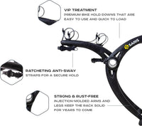 Saris Bones Trunk Rack — flexible polymer arm material and rubber contact pad detail