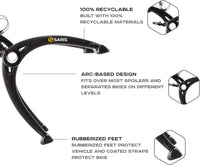 Saris Bones 2-Bike Trunk Rack installed on hatchback — with two bikes loaded