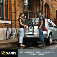Saris Bones EX 3-Bike Trunk Rack — loaded on SUV with bikes secured