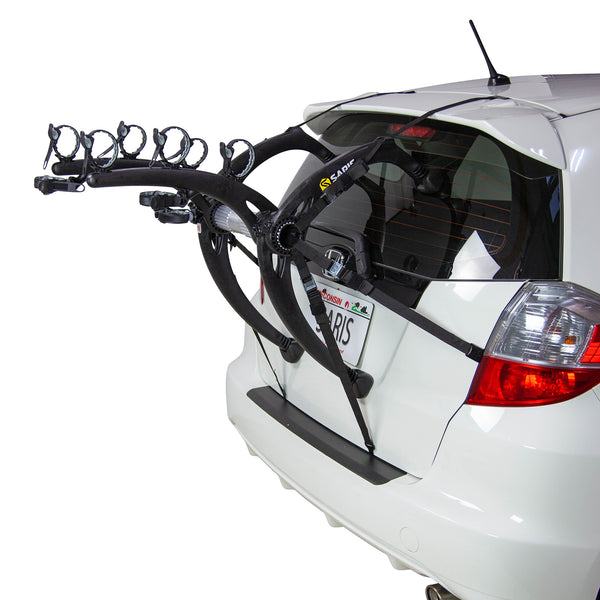 Saris Bones EX 3-Bike Trunk Rack — nine hook arms fully extended