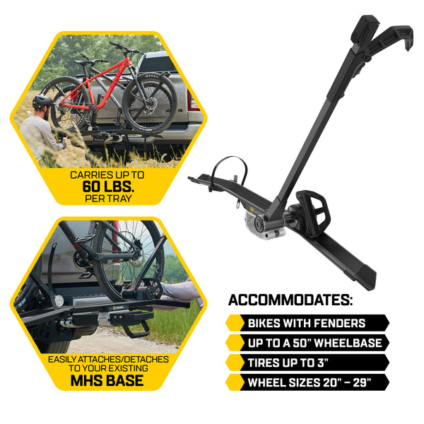 Saris MHS UNO 1-Bike Kit — hitch attachment and anti-wobble detail