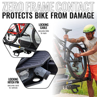 Saris MHS UNO 1-Bike Add-On Tray — arm extension connection close-up