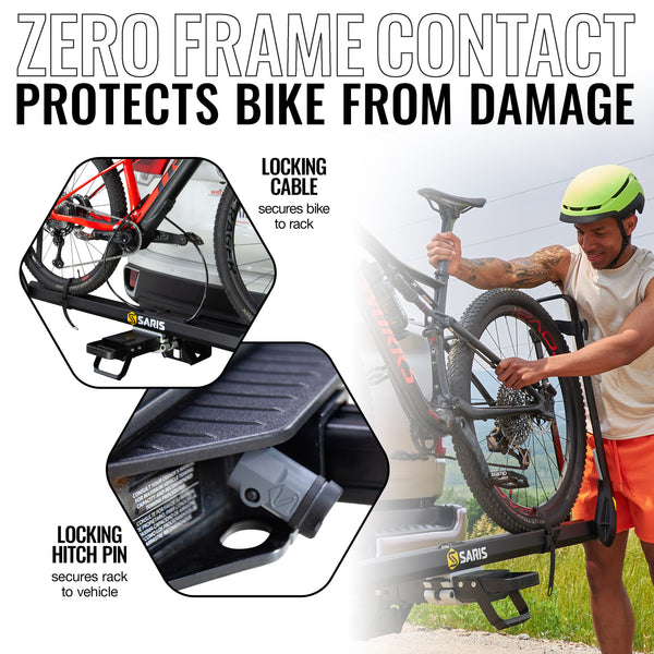 Saris MHS UNO 1-Bike Add-On Tray — arm extension connection close-up