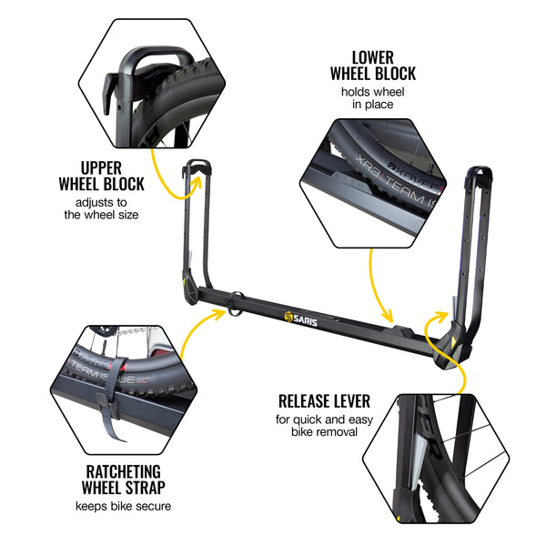 Saris MHS UNO 1-Bike Add-On Tray with bike loaded