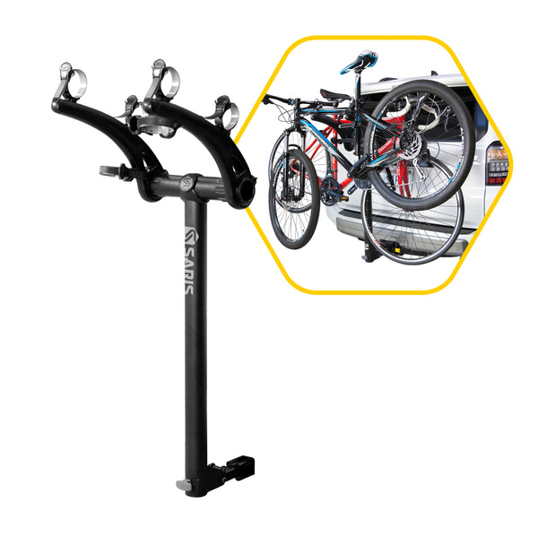 Saris Bones 2-Bike Hitch Rack — both arms extended to full width