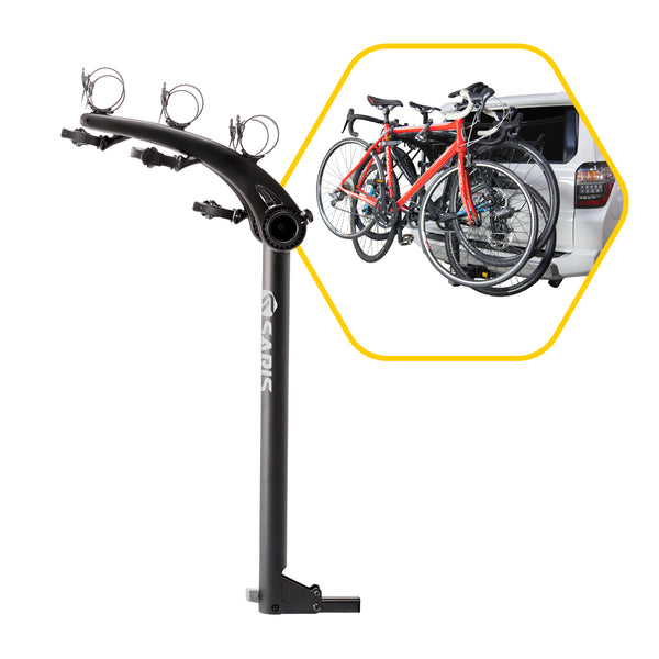 Saris Bones 3-Bike Hitch Rack — all three arms extended