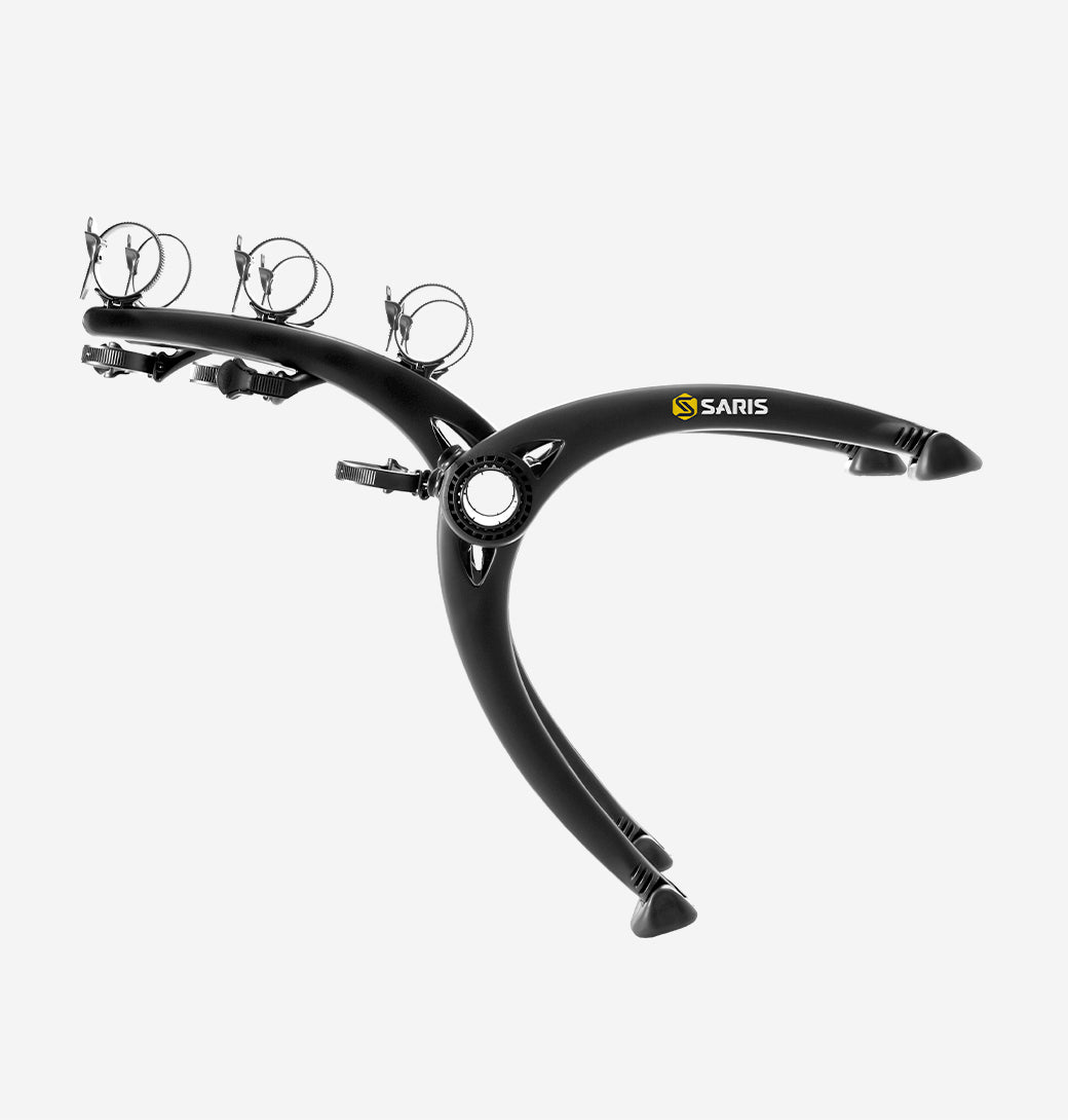 Saris Bones 3-Bike Trunk Rack — mounted on vehicle
