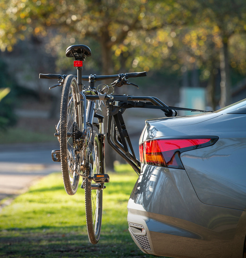 Saris Bones EX 2-Bike Trunk Rack — full arms extended