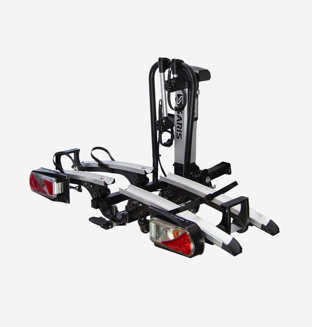 Saris Door County Motorized Hitch Rack mounted on SUV