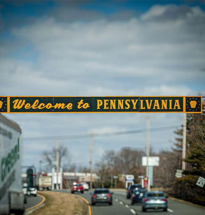 Welcome to Pennsylvania road sign
