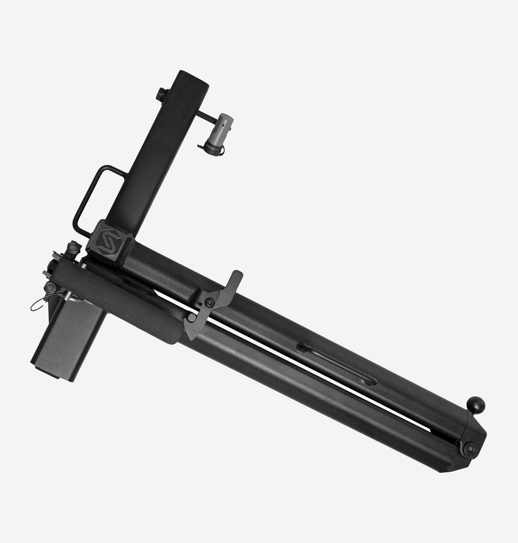 Saris Hitch Swing Away Adapter — installed on vehicle hitch with rack mounted