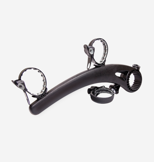 Saris Bones 2-Bike Trunk Rack — left arm hook position, three-hook arc