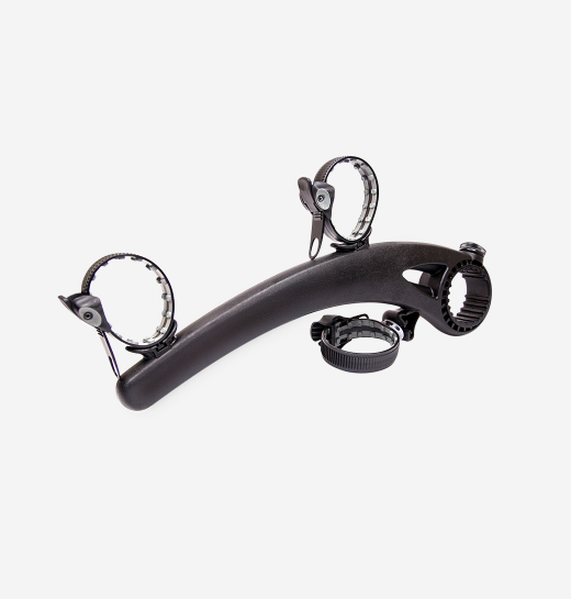 Saris Bones EX 2-Bike Trunk Rack — left arm extended, three hooks visible