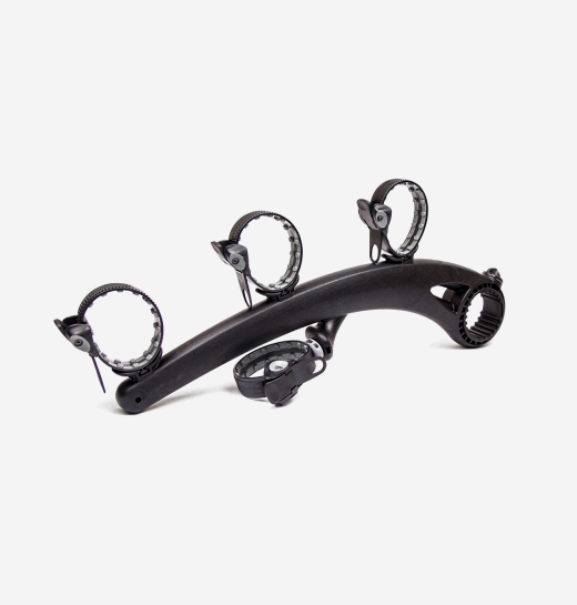 Saris Bones EX 3-Bike Trunk Rack — left arm showing hook spacing