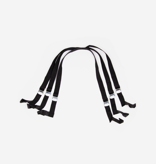 Saris Bones EX Center Strap Management System — strap looped through centre bar keeping cables tidy