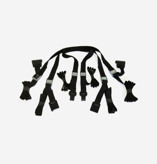 Saris Bones Nylon Strap and Hook Complete Set — all hooks and straps laid out together
