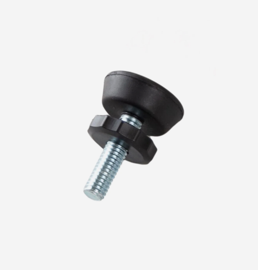 Saris Direct Drive Trainer Leveling Foot — threaded adjuster and rubber base detail