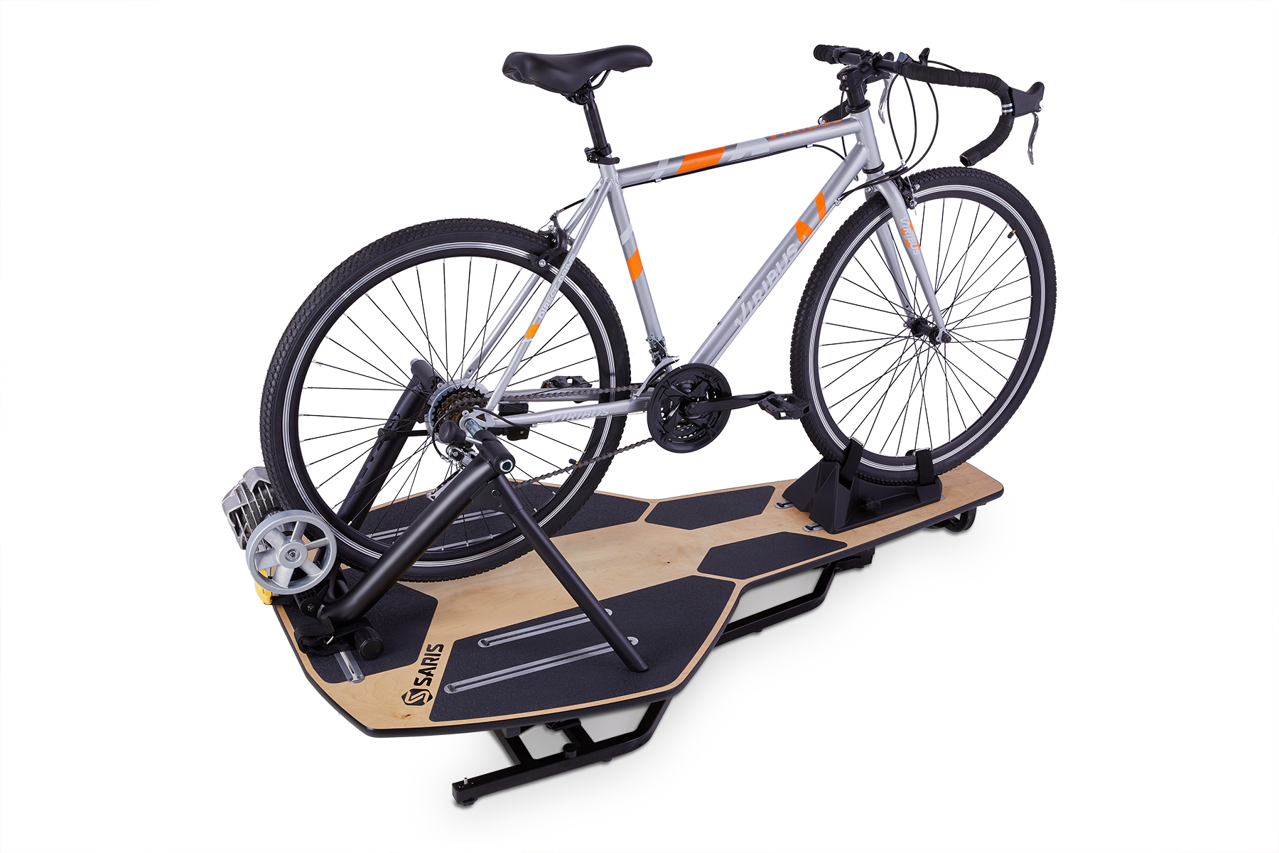 Saris MP1 Nfinity Motion Platform — front view showing rocker range of motion