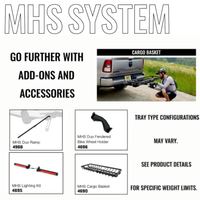 Saris MHS 4-Bike Modular Hitch System — four trays loaded with bikes